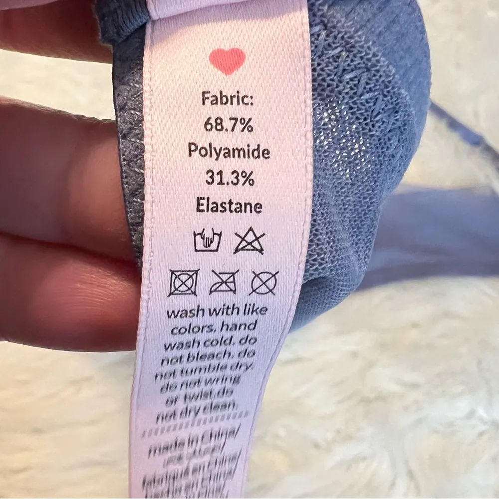 Luvlette Sheer See Through Bra Size 38B Blue Underwire Adjustable Straps - Image 10