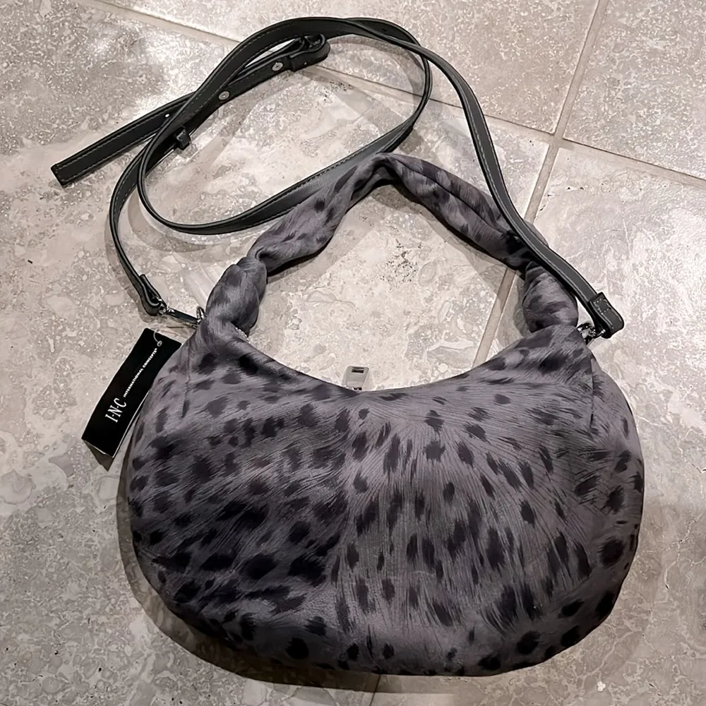 NWT INC Gray Olivya Nylon 43 Removable Crossbody Strap Single Strap Hobo Handbag - Image 2
