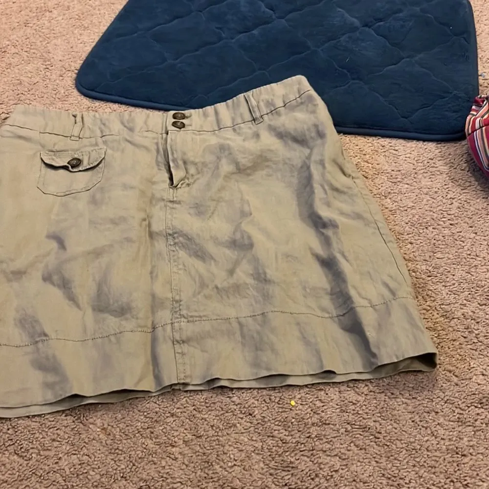 Cynthia rowley khaki linen skirt 12 - Image 3