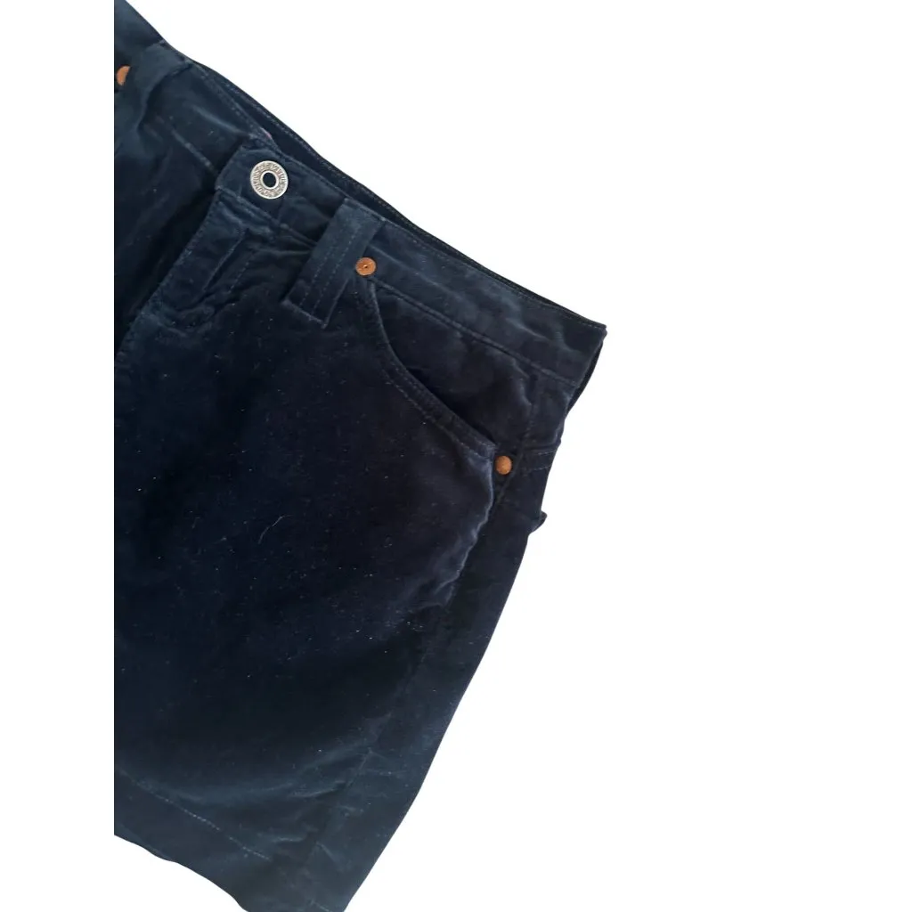 ADRIANO GOLDSCHMIED The Rich Navy Blue Velvet Skirt Size 25 - Image 2