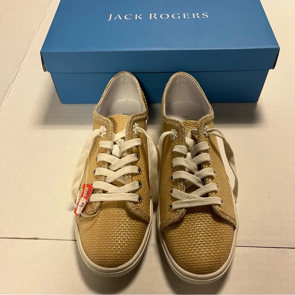 Jack Rogers Sneakers Lia Rope Sneaker in Tan Rattan Sz 9 NEW IN BOX NIB - Image 4