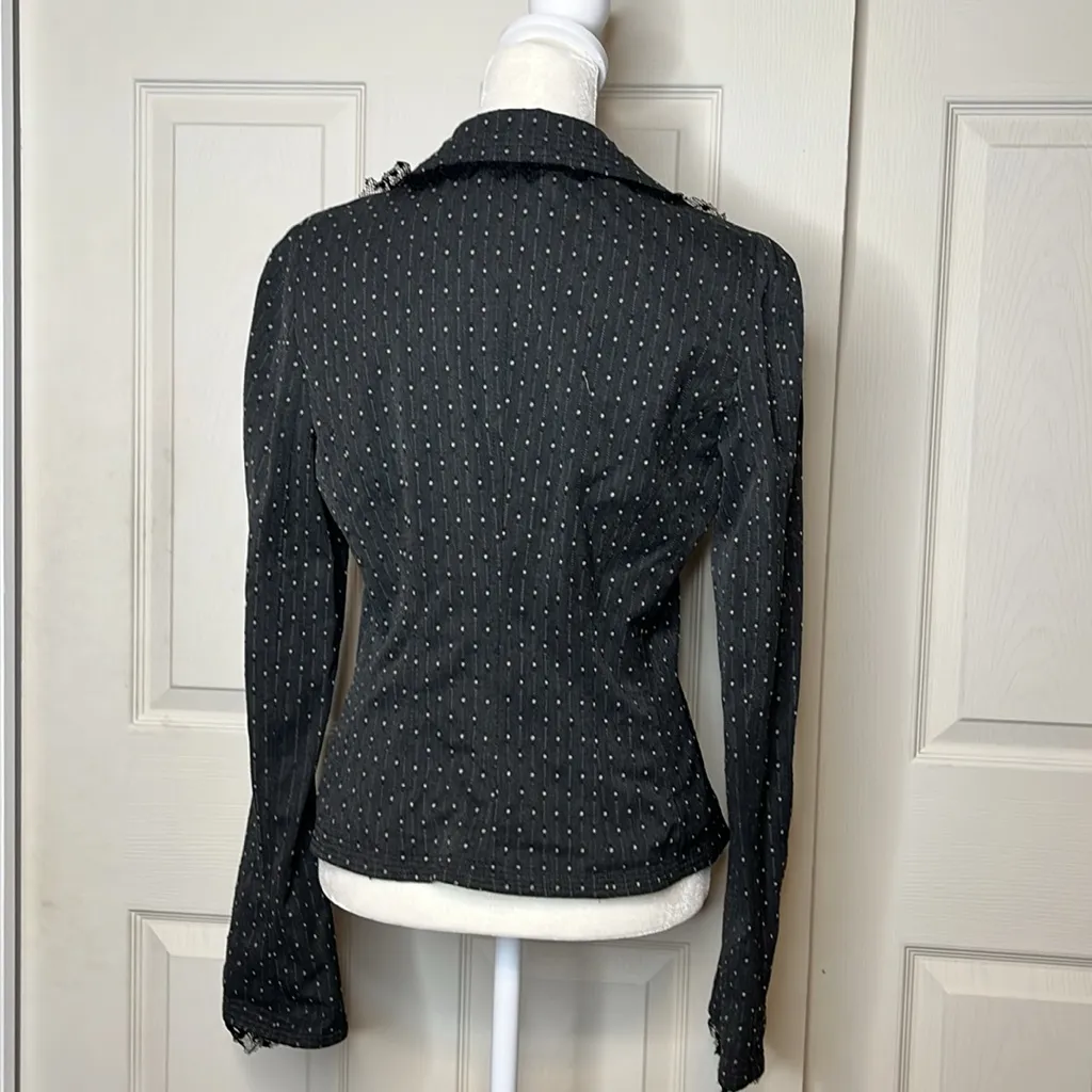 Diane Von Furstenberg Vintage Polka For Lace Ruffle Blazer Y2k size 6 - Image 8