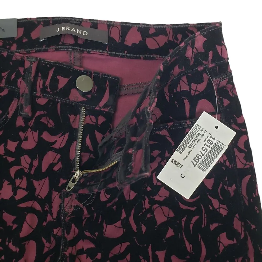 J Brand 620 Mid-Rise Super-Skinny Jeans, Mulberry Brocade NEW - Image 11