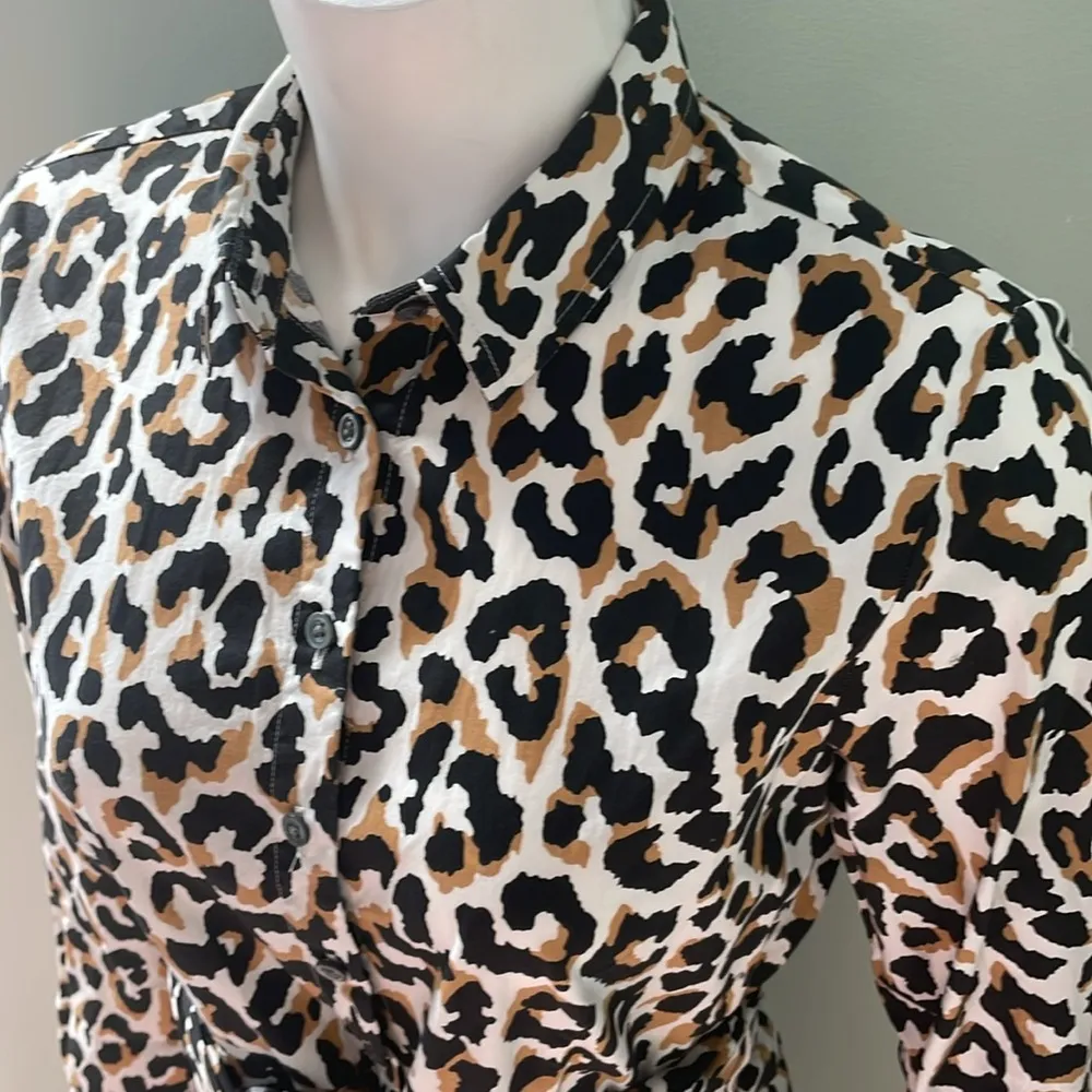 J. Crew Leopard Belted Shirt Dress Size 6 - Image 7