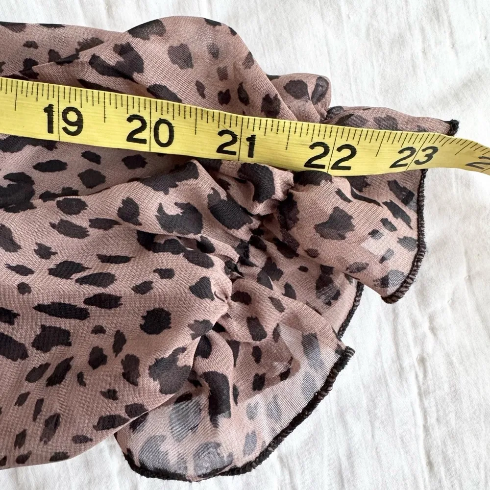 Charlotte Russe Leopard Ruffle Sheer Romantic Career Work Blouse Deadstock L - Image 14