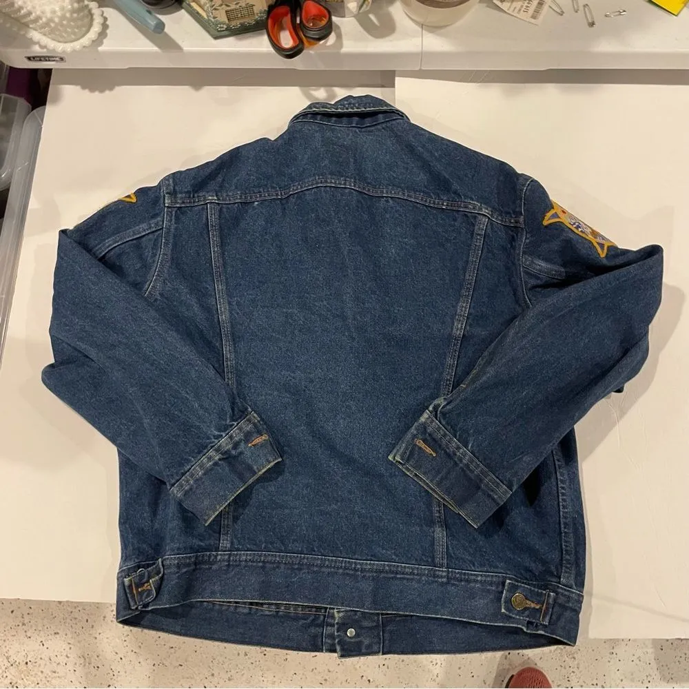 Vintage 70’s-80’s Lee Riders denim Alaska cop police biker jacket rough guy - Image 3