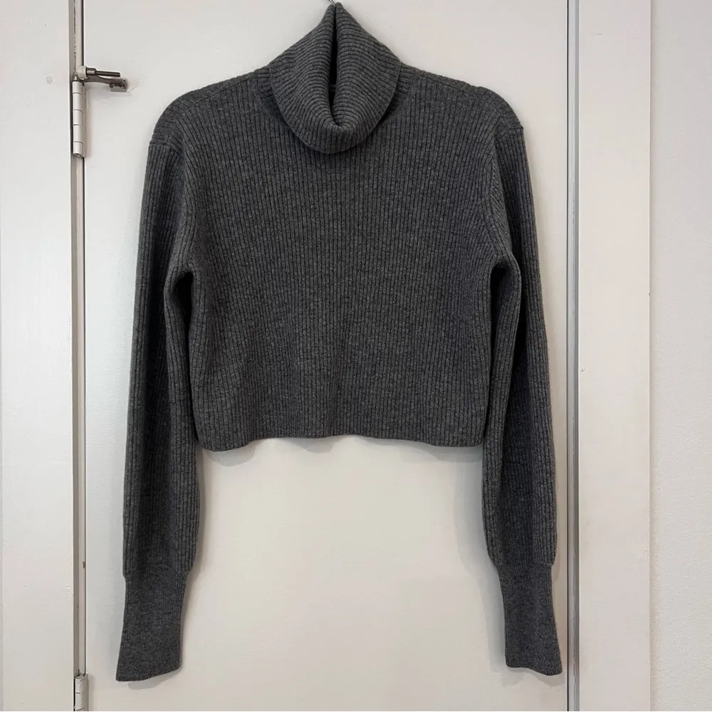 Reformation Luisa Grey Turtleneck Cashmere Sweater - Image 2