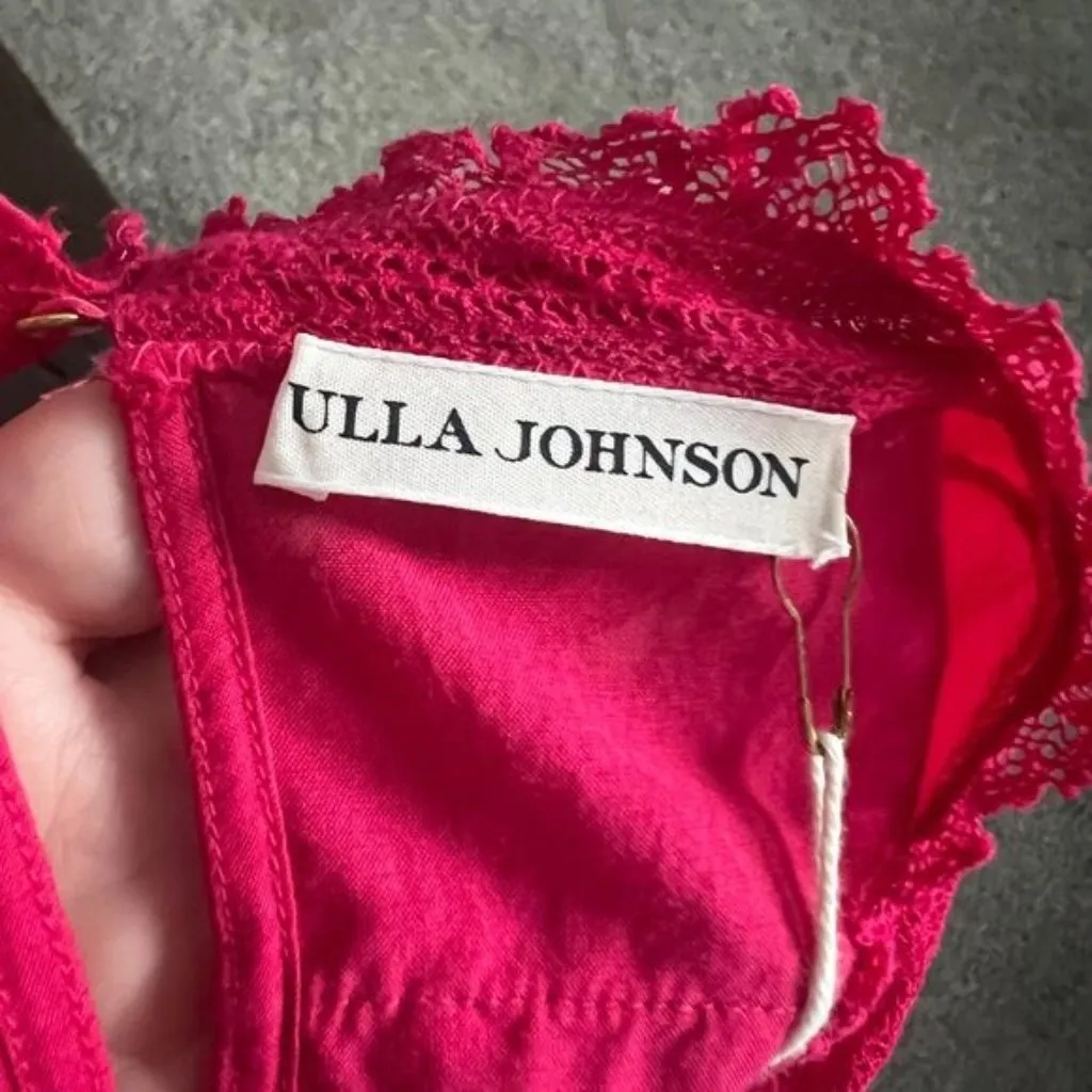 Ulla Johnson Grace Blouse Womens Shirt Top Fuschia Ruffle Long Sleeve NWT Sz 10 - Image 7