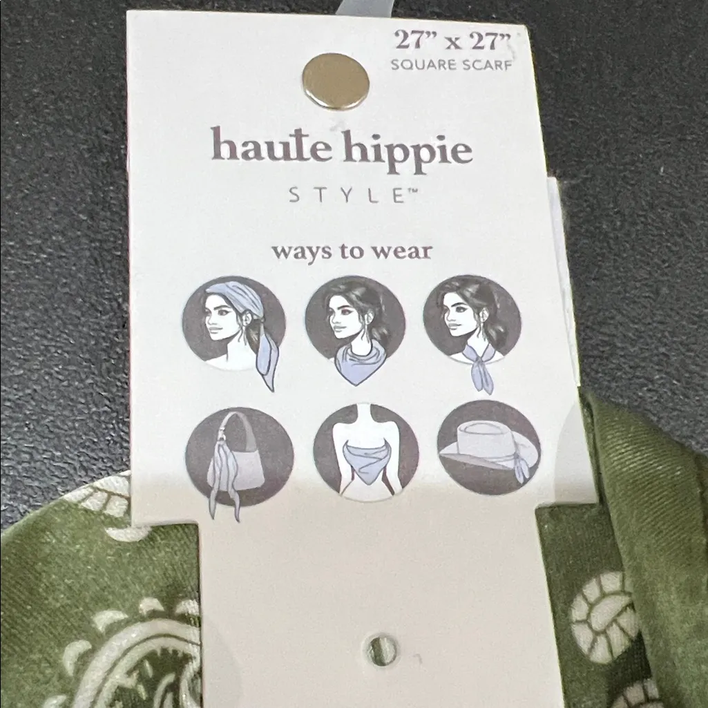 Haute Hippie | Olive Paisley Scarf - Image 2