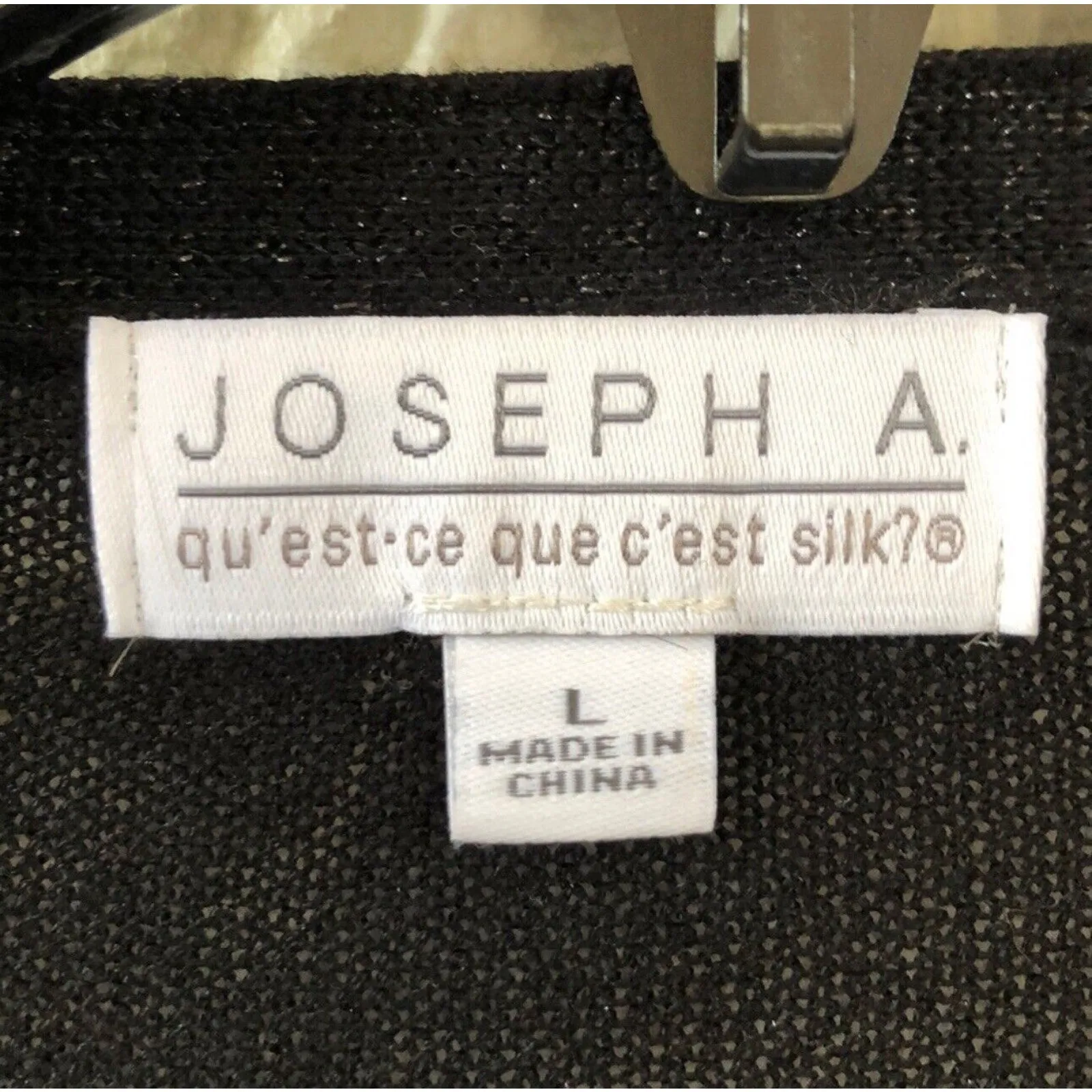 Joseph A. Black Lightweight cardigan with ivory sequin floral design women’s L‎ - Image 3