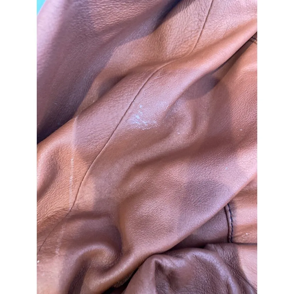 Vintage 1980’s Buttery Leather Jacket Brown & Navy by M. Bogner Sz Lg - Image 14