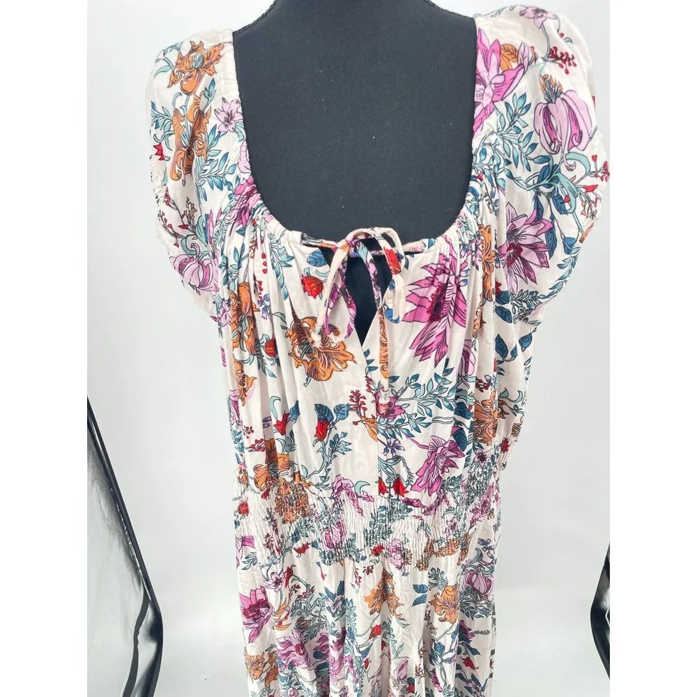 Lola P. Vibrant Floral Maxi‎ Dress Size 2X White - Image 2