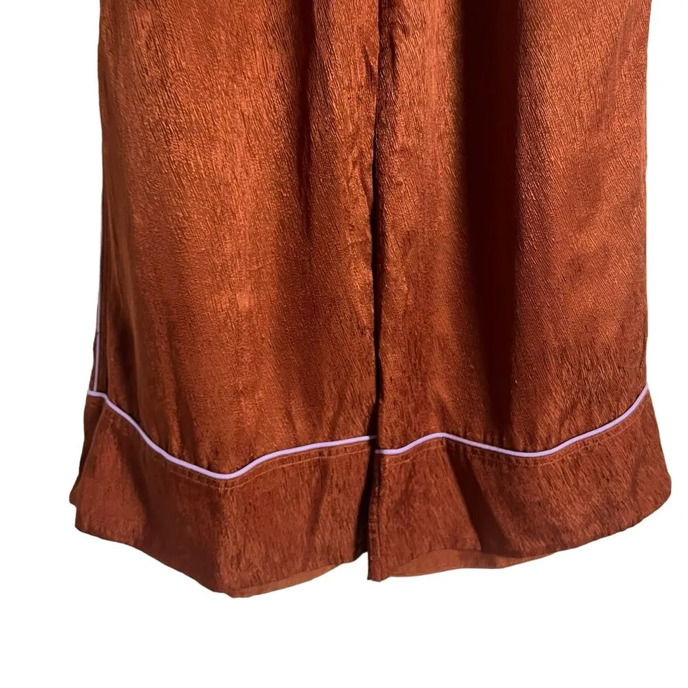 Untitled in Motion Emissus Rust Wide Leg Lounge Pajama Pants Size Medium Orange - Image 9