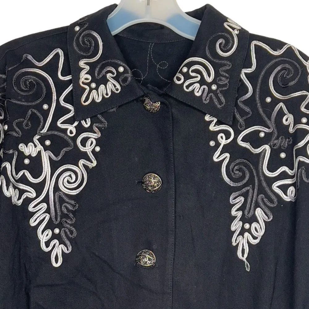 Vintage Howard Wolf Black Jacket Size 6 - Image 2