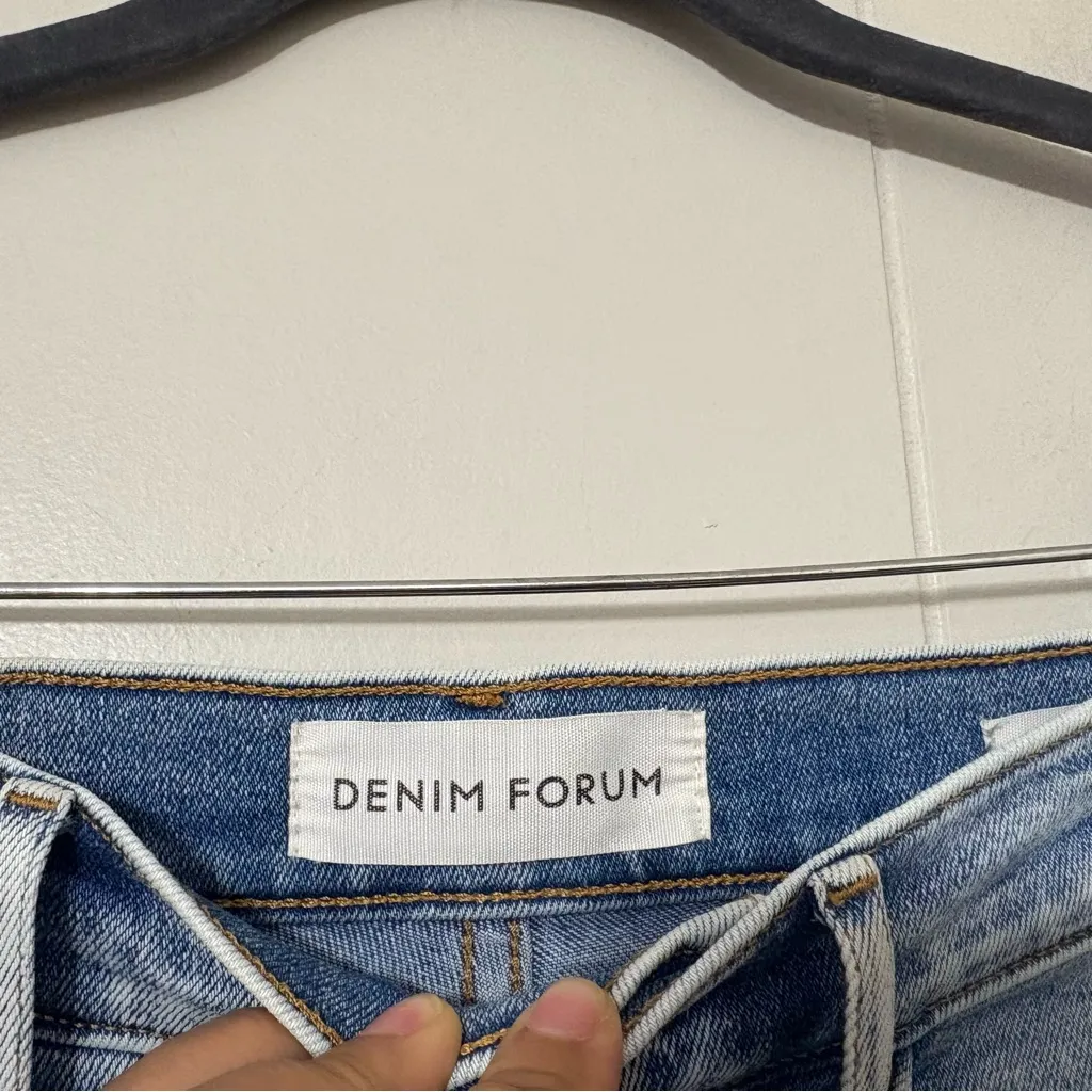 Denim Forum The Lola High Rise Skinny Crop Jeans Size 27 Light Wash Blue - Image 4