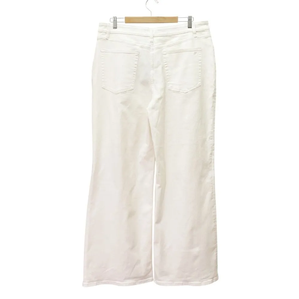 NWT NAADAM Soft Denim Wide Leg Jeans Size 14 Milk White High Rise Stretch Twill - Image 3