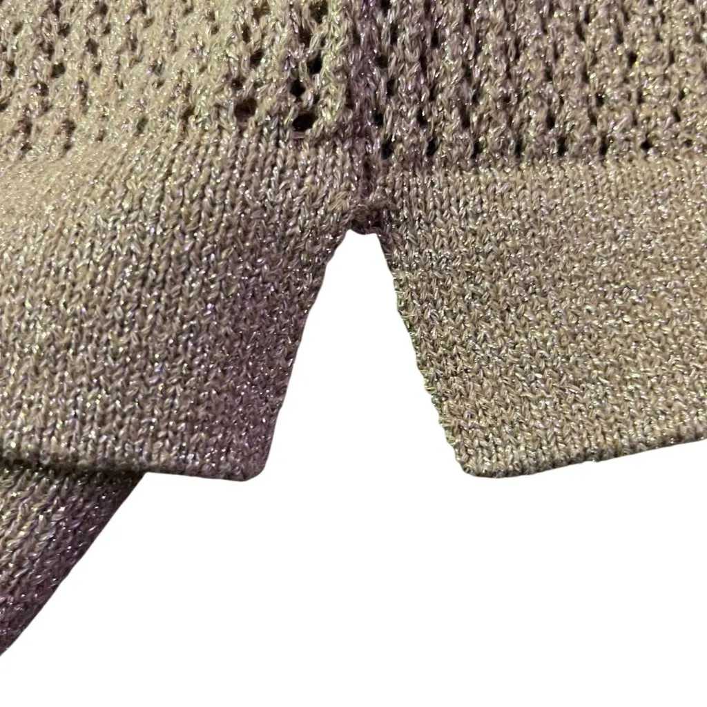 Jones Studio Gold Sparkle Open Front Cardigan Womens M Used New Years Eve - Image 5