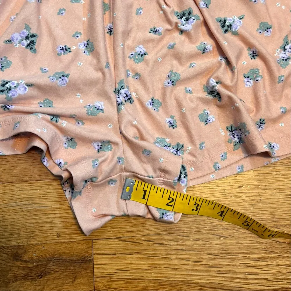 Rue 21 Juniors Medium Pink Floral Ruffle Off Shoulder Romper Shorts Cottagecore - Image 4