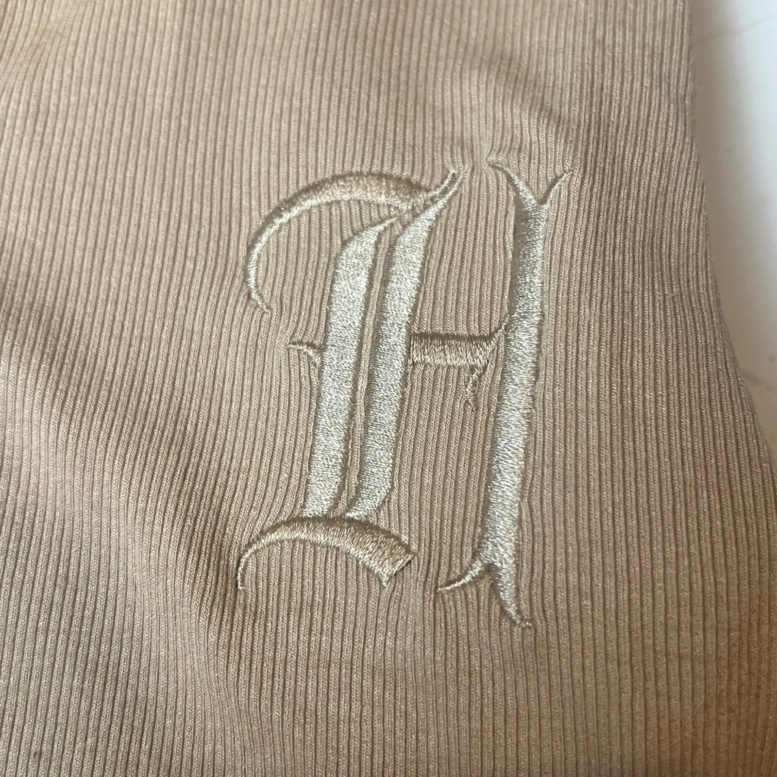 Honor The Gift Women's M Tan Ribbed Button Down Top Rayon Blend Cleanfit Preppy Size M - Image 6