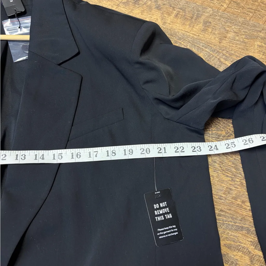 NEW $168 Express Oversized Boyfriend Blazer Women's Medium/Large Black Office - Image 8