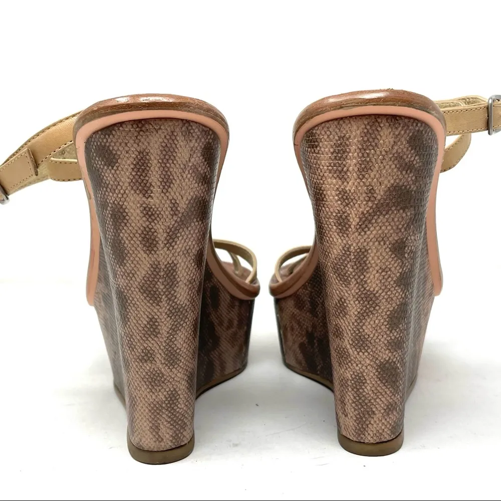 ELIZABETH & JAMES leather platform wedge sandals, size 7.5 - Image 9