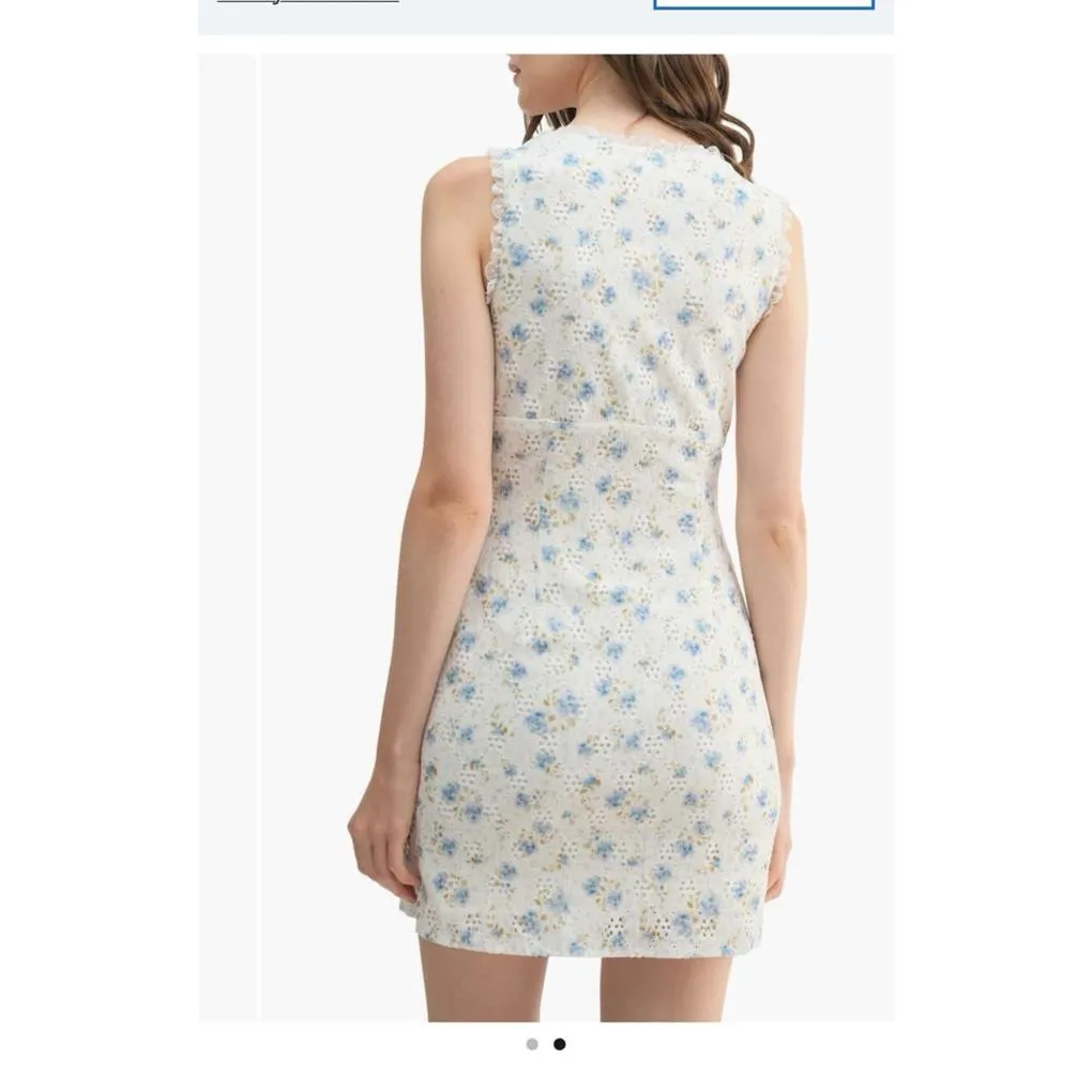 Lush Eyelet Lace Floral Minidress Size L - Image 2