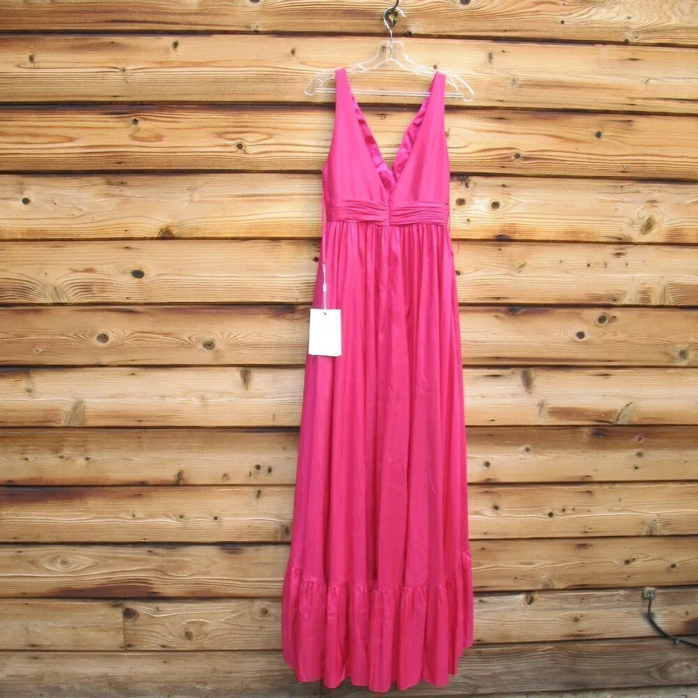 MAC DUGGAL 67835 Pink Taffeta High Low Ruffle Gown Dress - Image 9