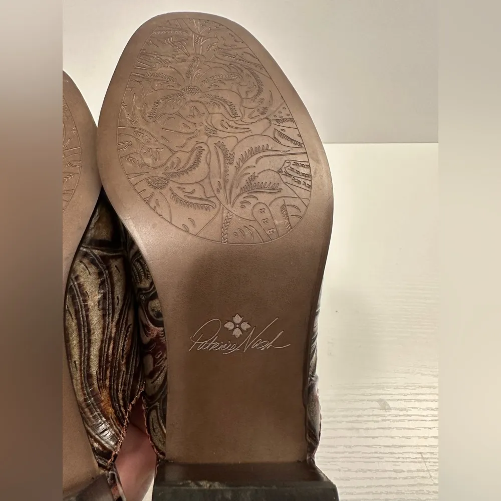 Patricia Nash Tilly Multicolor Leather Mules Size 9.5 - Image 8