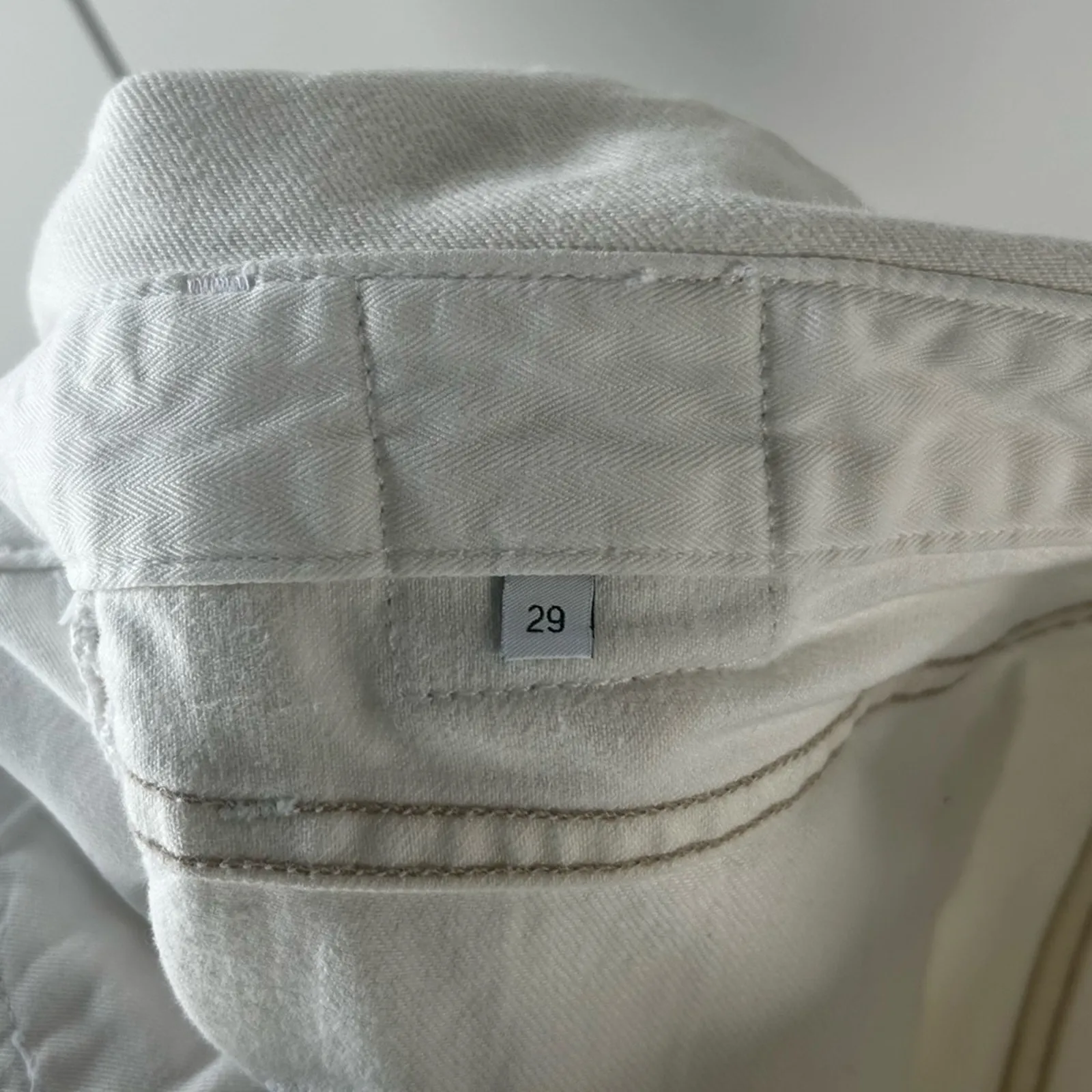 Jean Atelier Flip Fold Distressed Jeans in White Size 29 Gently Used Boho - Image 6