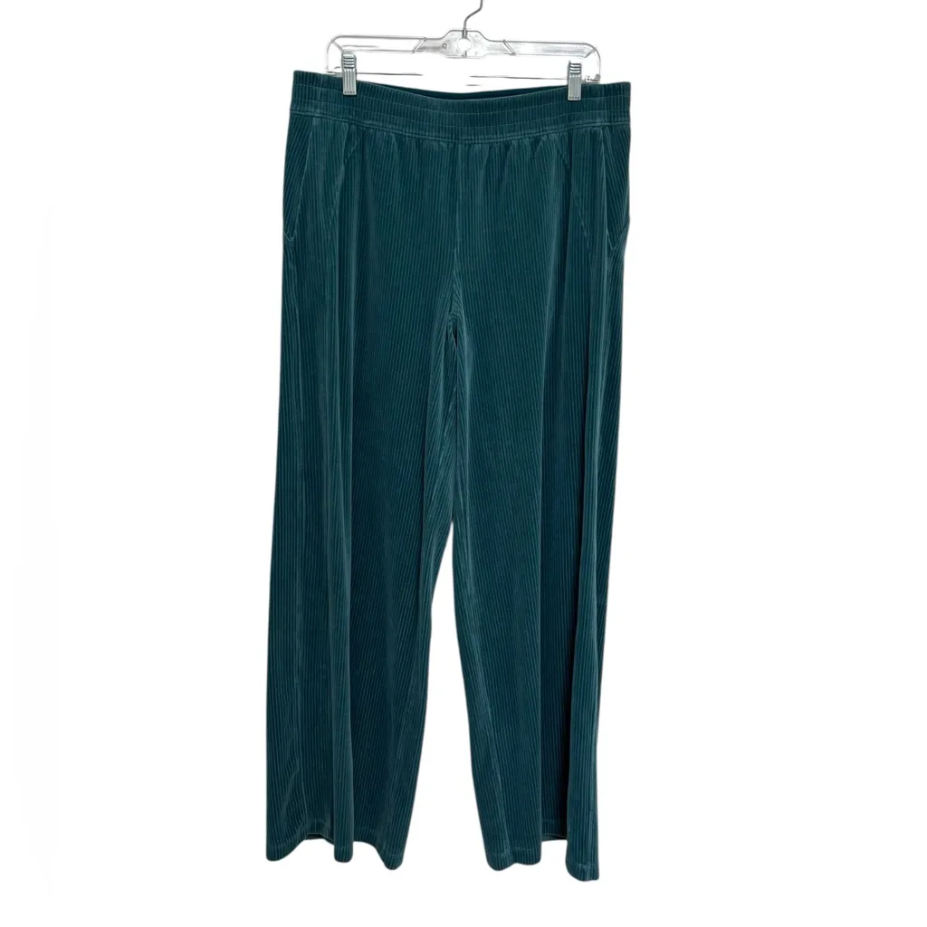 Lululemon Scuba Mid Rise Wide Leg Pant Velvet Cord in Storm Teal - Size 12 - Image 3