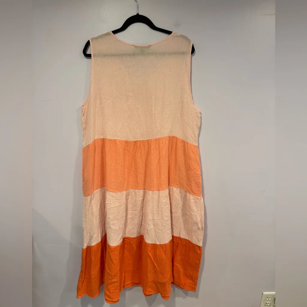 Orange tiered‎ Davi & Dani cotton maxi dress - Image 5