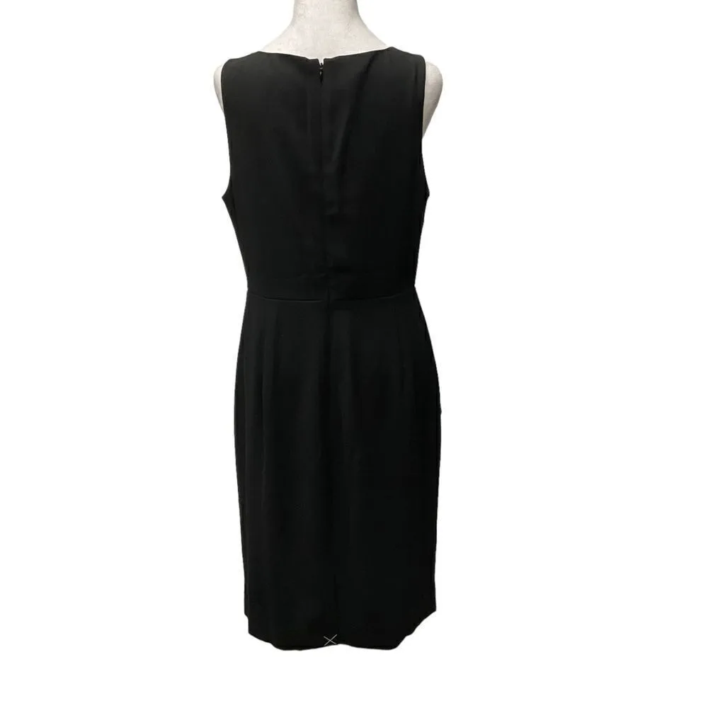 J. CREW 365 Side‎ Sash Sheath Dress V-Neck Sleeveless Crepe Black Size 10 NEW - Image 9