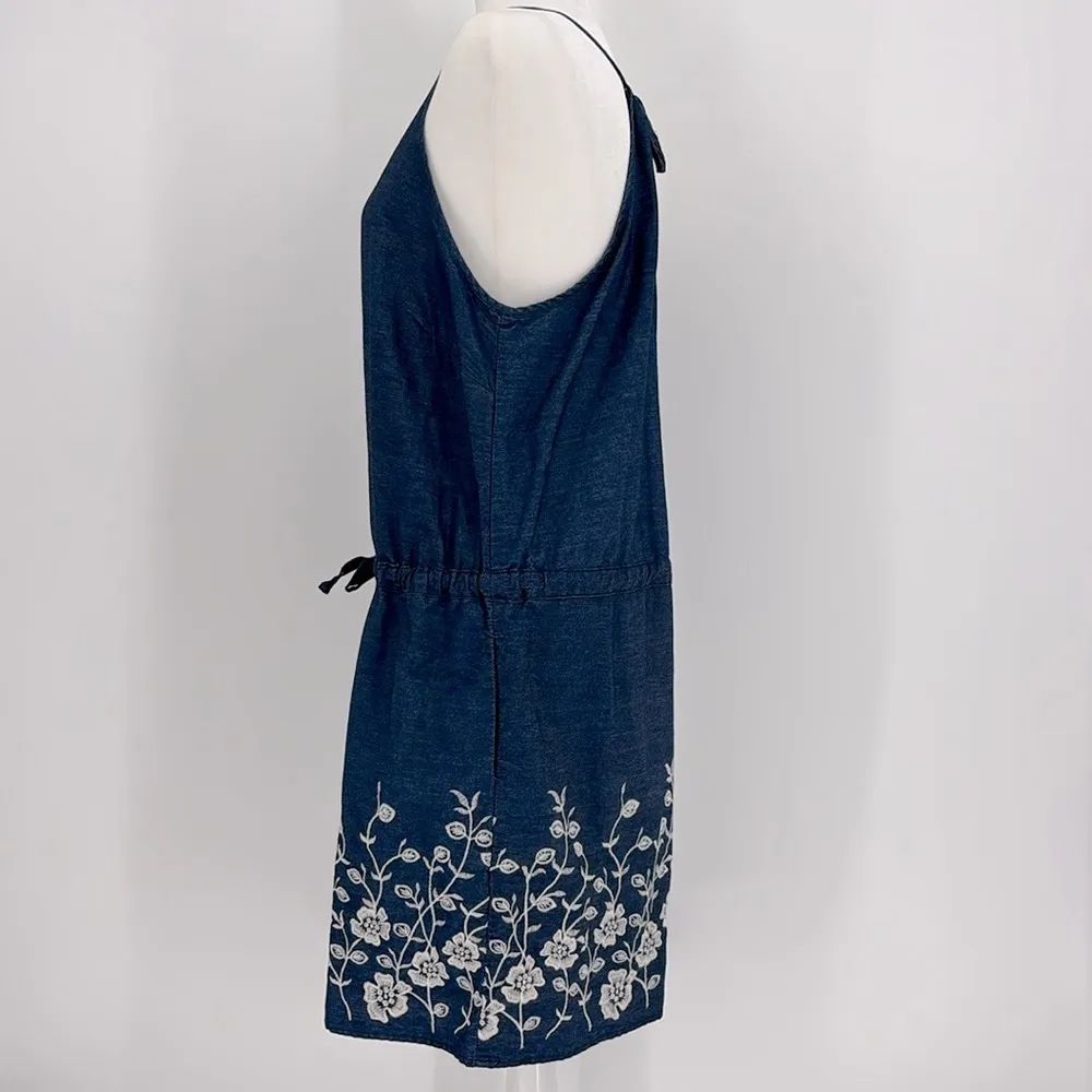 Westport Dress Denim Chambray Embroidered Sleeveless Dress Womens Size XL Petite - Image 9