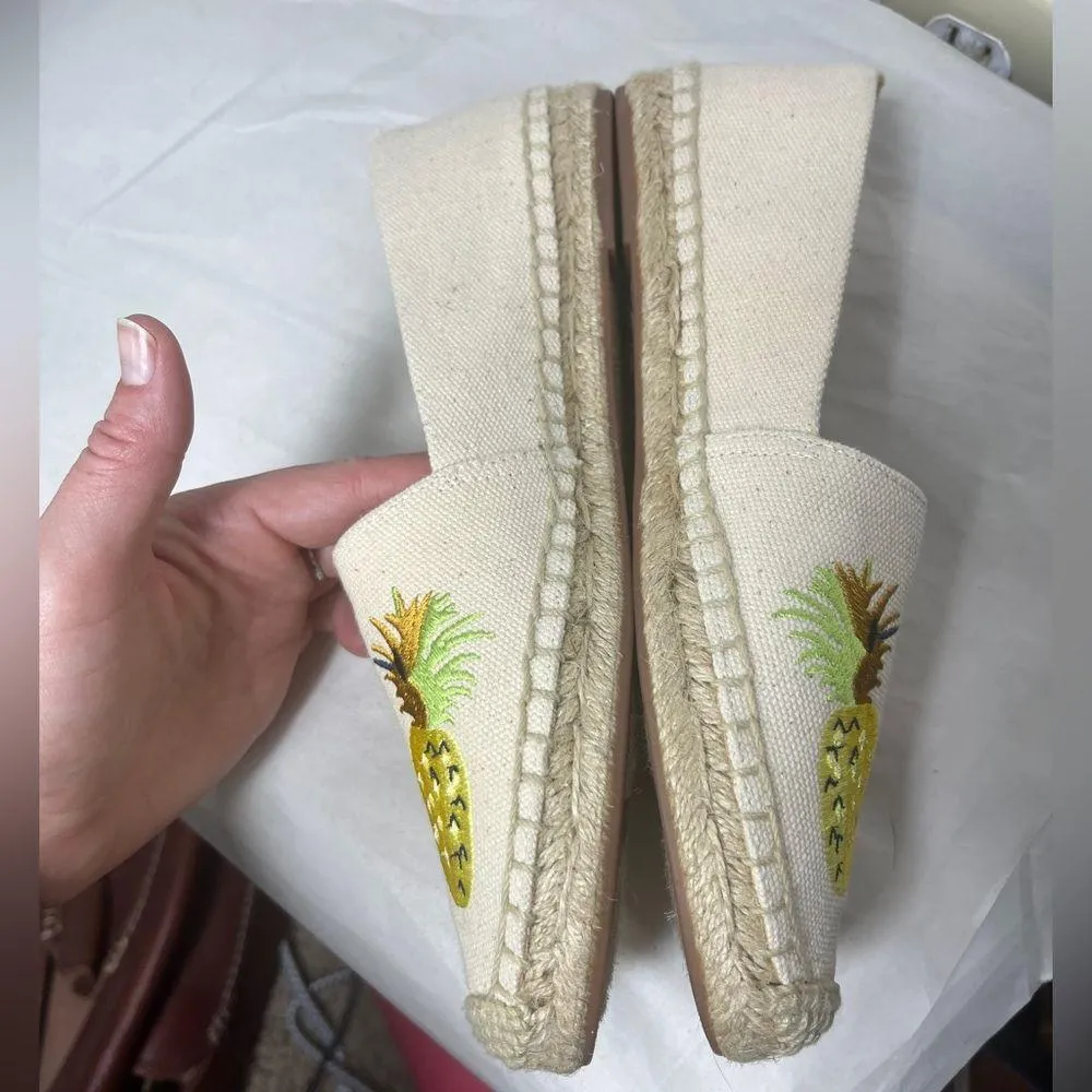 J. Crew EUC Fruit Embroidered Canvas Espadrilles Sz 7 Spring Resort Vacation - Image 5