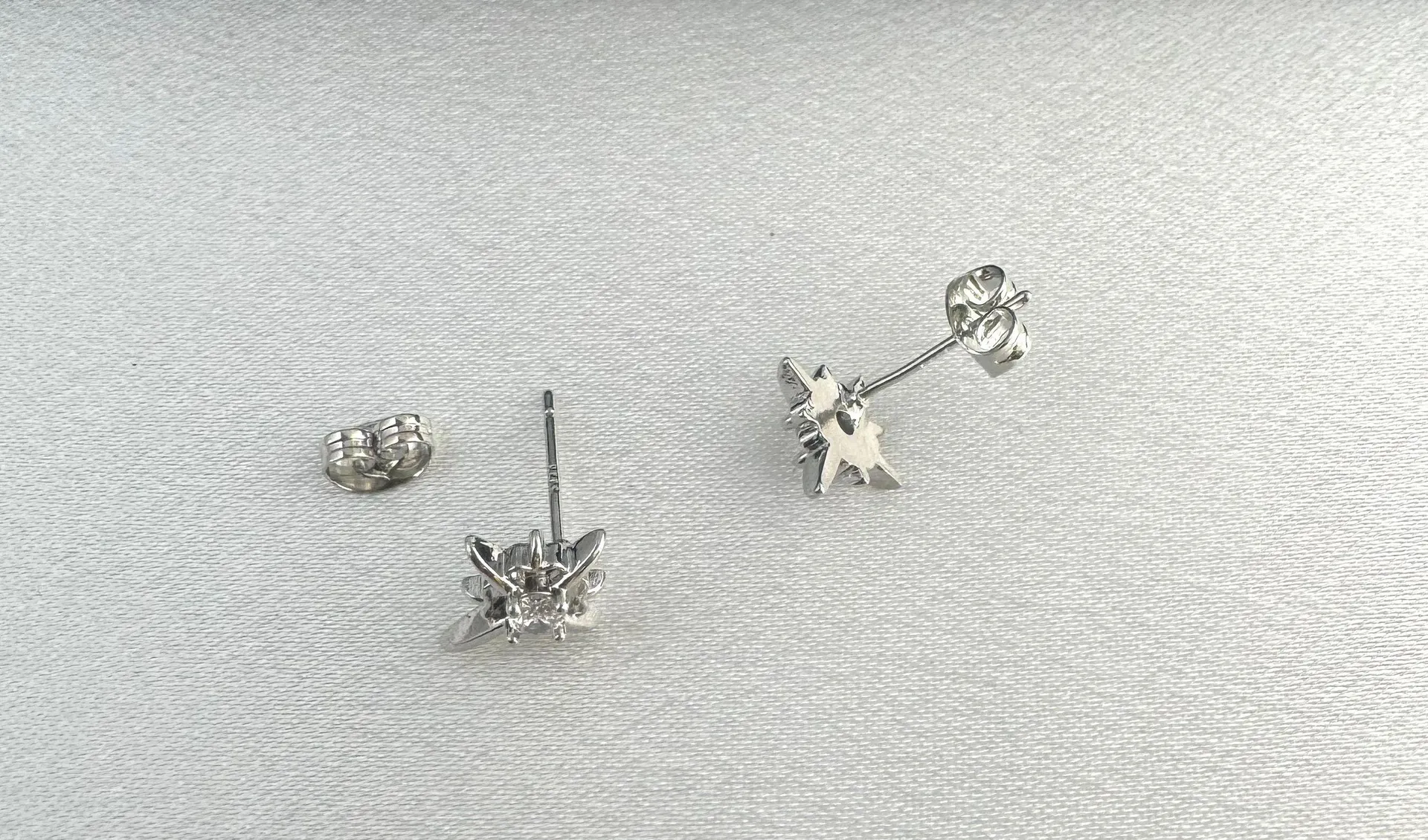 CZ Cubic Zirconia Star Stud Earrings for Men Women Hip Hop Unisex Style Silver - Image 4