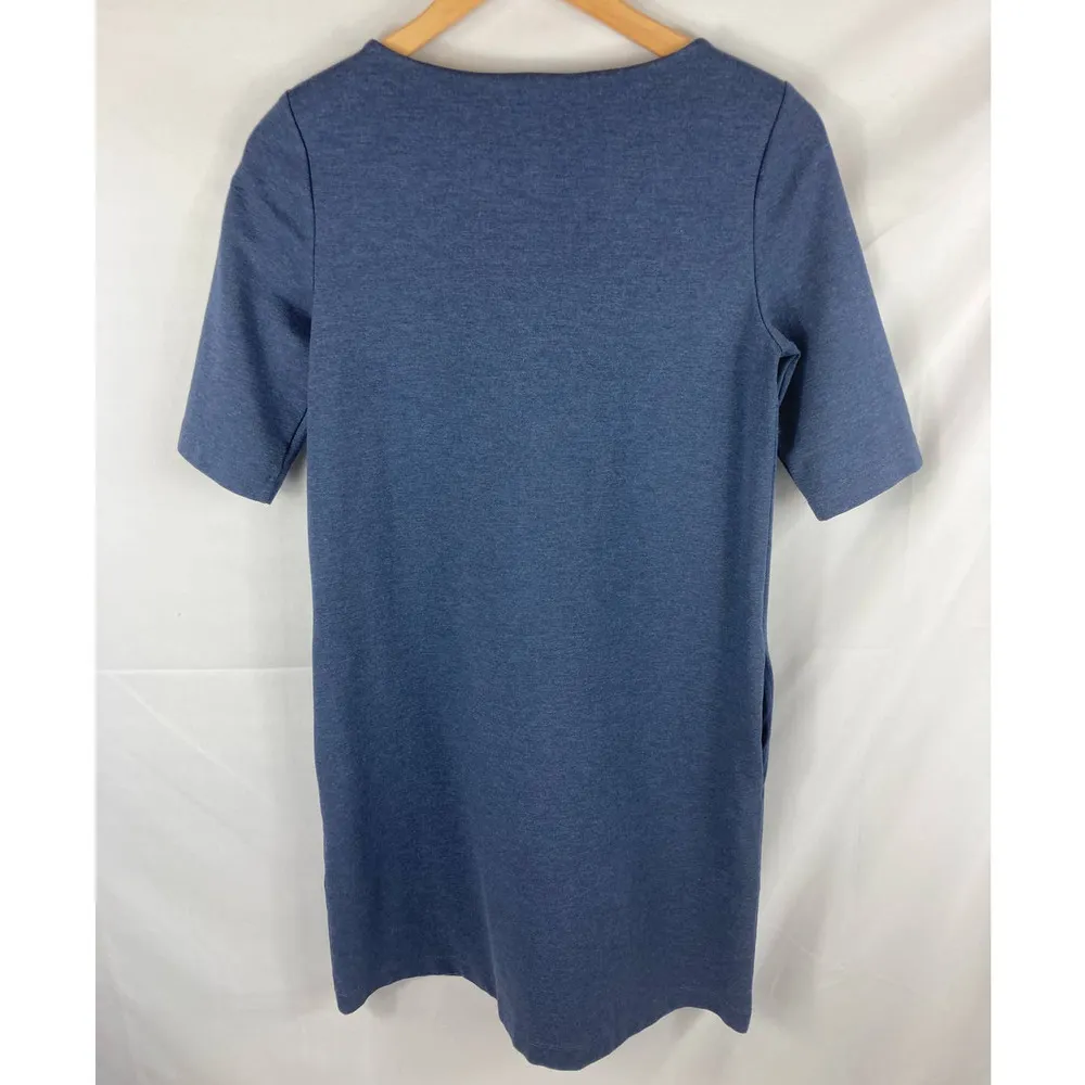 Kenar Short Sleeve Blue Shift Dress 4 - Image 4