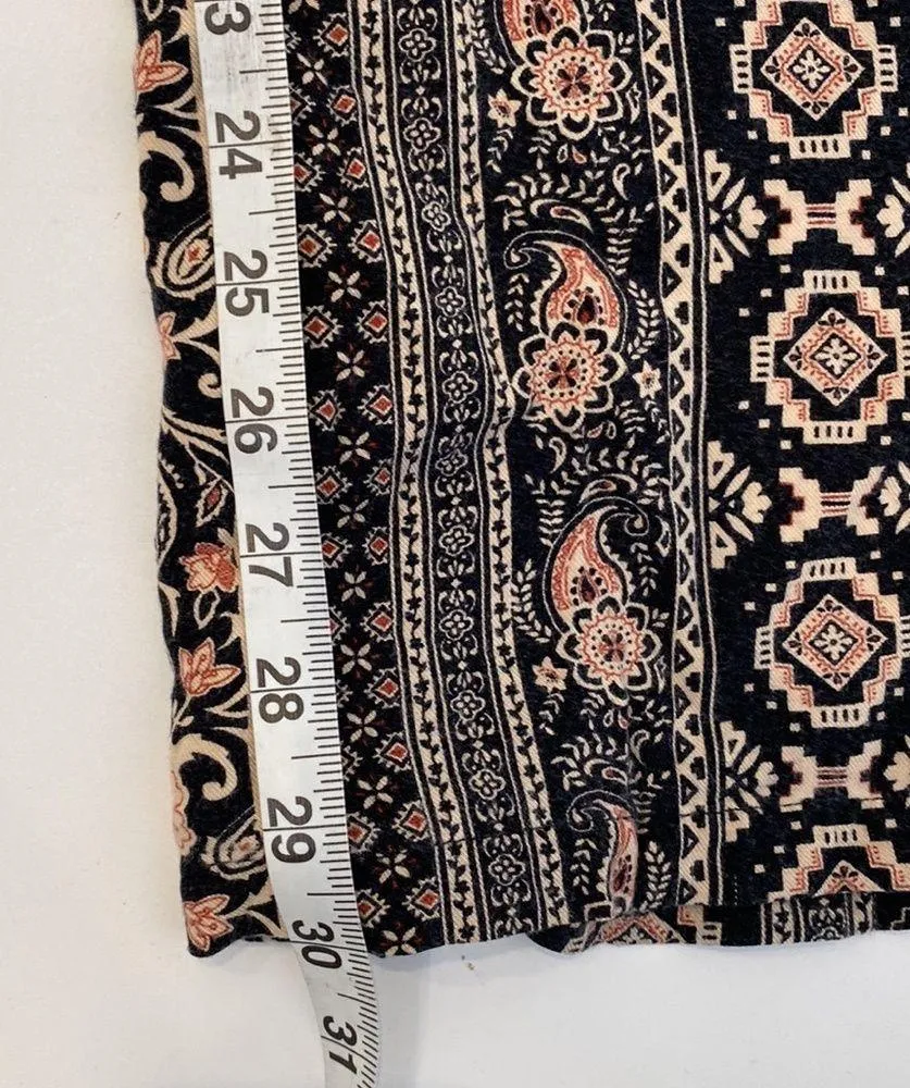 Philosophy Wide Leg Boho All Over Print Flowy Pants Sz 4 Rayon Women’s Black - Image 14