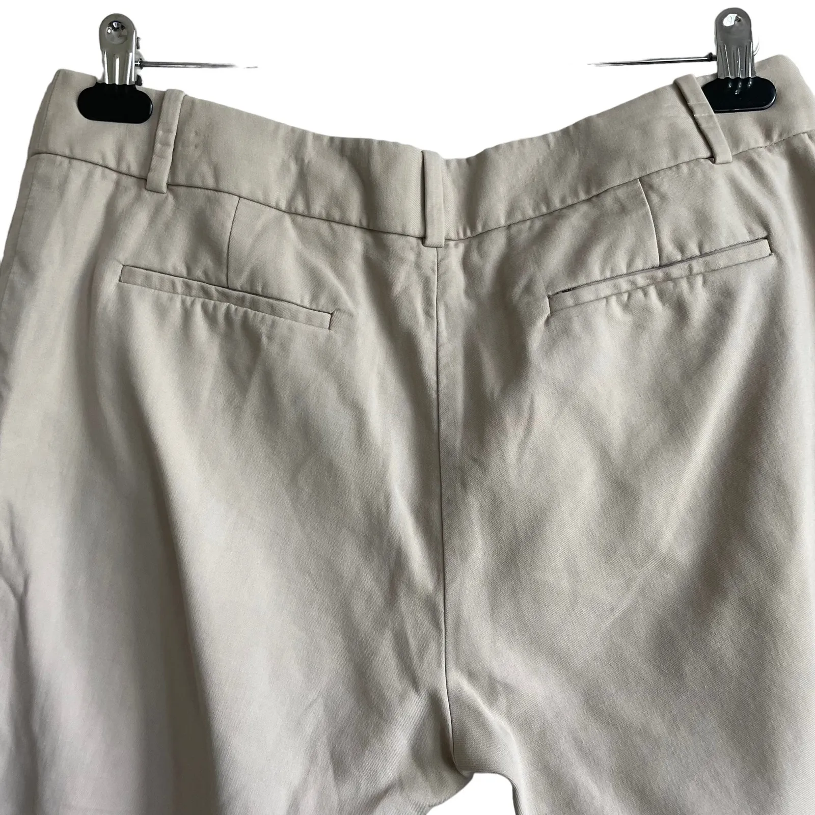 J Crew Pants Women 10 Beige‎ Cotton Straight Leg Pockets Work Y2K Preppy Coastal - Image 5