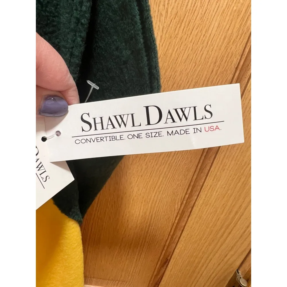 Women's Shawl Dawls Fleece Shawl One Size Green Yellow Green Bay Packers NWT - Image 6
