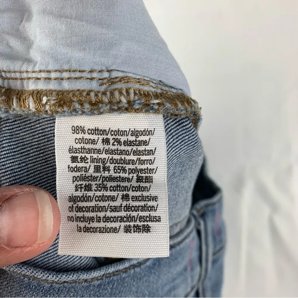 PINK Victoria's Secret size 12 / 29  super short Blue Distressed Jean Shorts den - Image 8