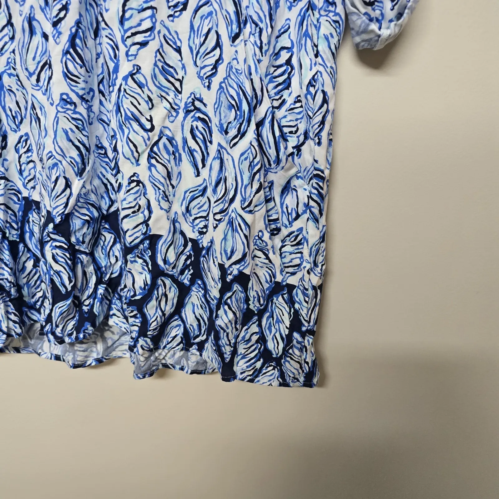 Lilly Pulitzer Lillith Tunic Blue Shell‎ Dress Size S Resort Beach Vacation - Image 3