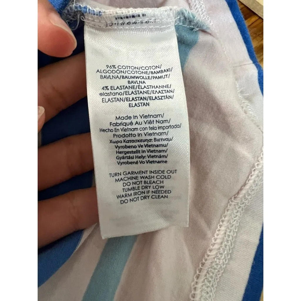 Chaps ladies t-shirt size 3X (96%cotton 4 % spandex) Stripe‎ Classic Preppy City - Image 8