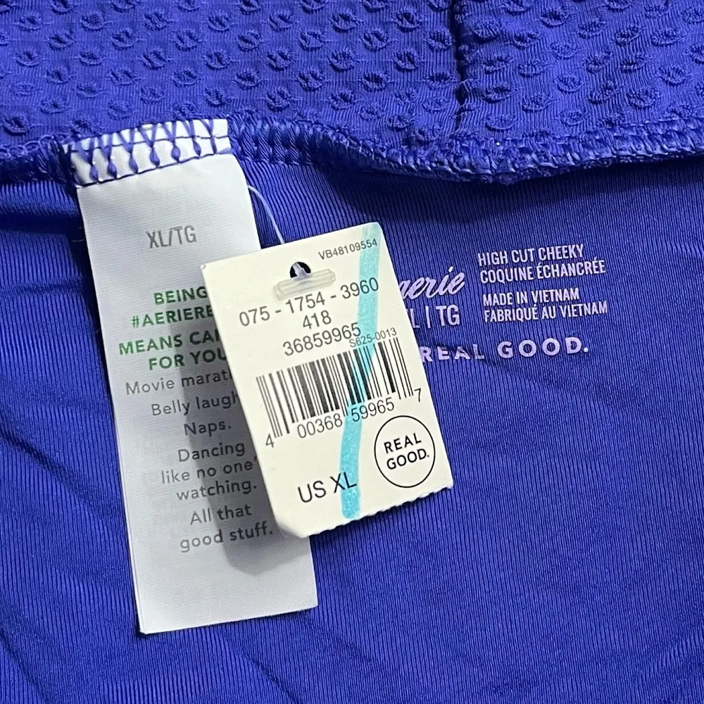 Aerie • NWT Purple/Blue Jacquard Textured Women's Bikini Bottom - Image 5