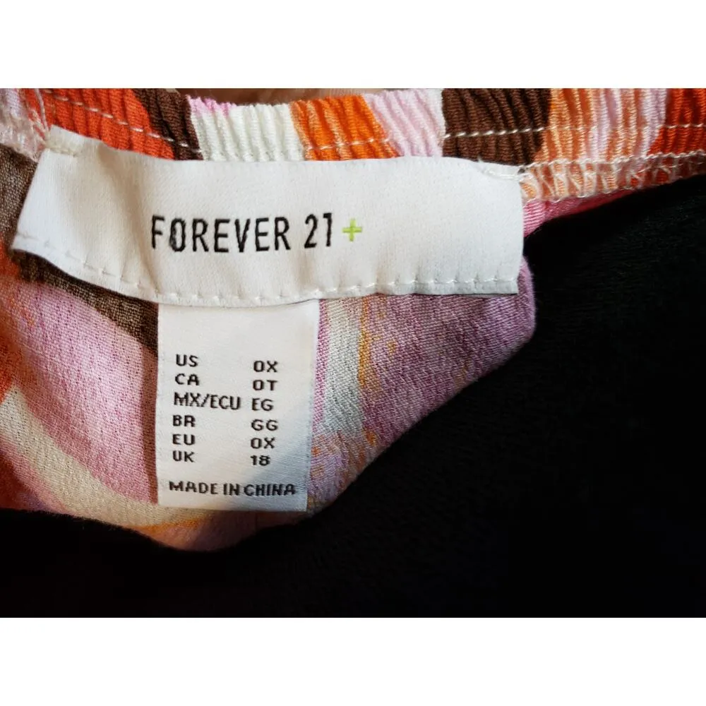 Forever 21 Fit & Flare Dress Women 0X Multi Pleated Off the Shoulder Bell Sleeve - Image 3