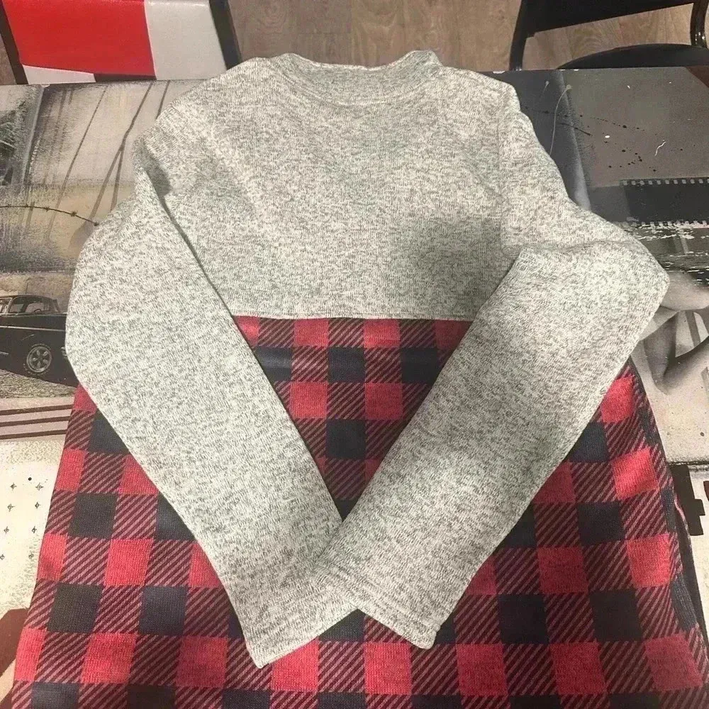 Simply Southern Red and Black Plaid Sweater - Image 2