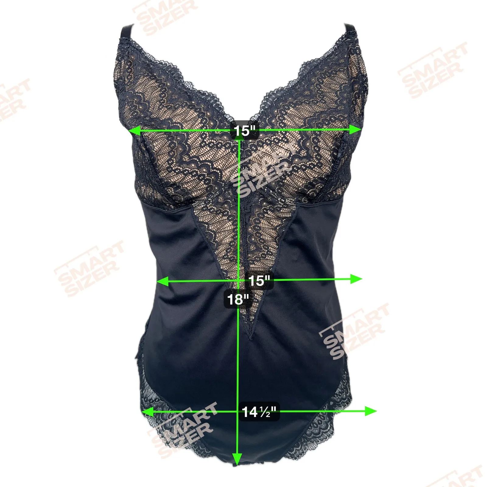 Black Eyelash Scalloped Lace Trimmed VNeck Bodysuit 3X Lagenlook Whimsigoth Sexy - Image 4