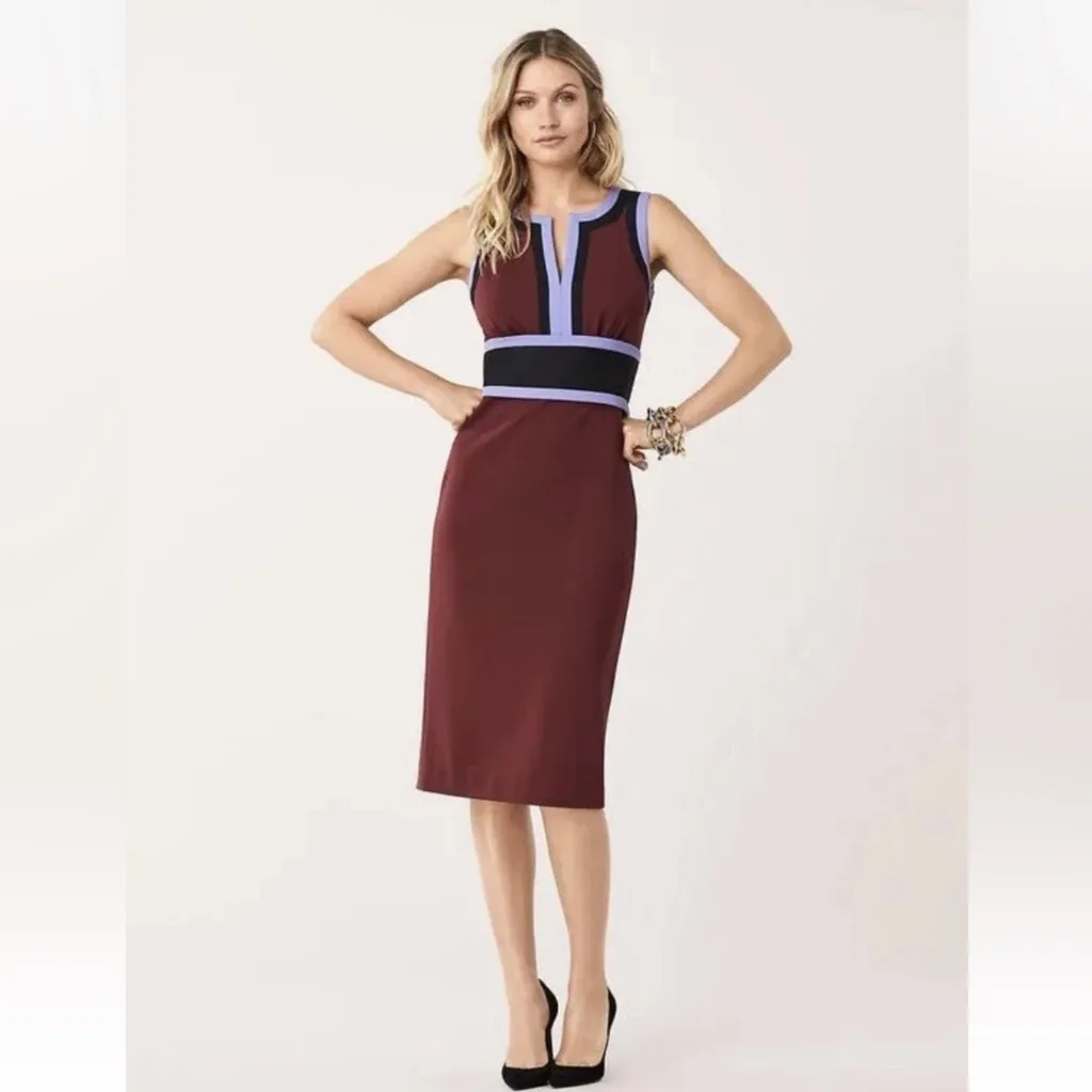 Diane Von Furstenberg Maribel Colorblock Sheath Dress size 4 - Image 3