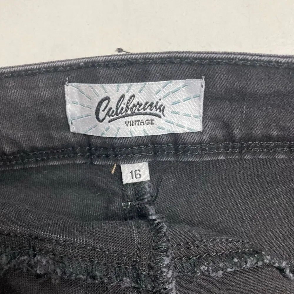CALIFORNIA VINTAGE Women’s Faded Black Jeans Size 16 Inseam 28” - Image 9