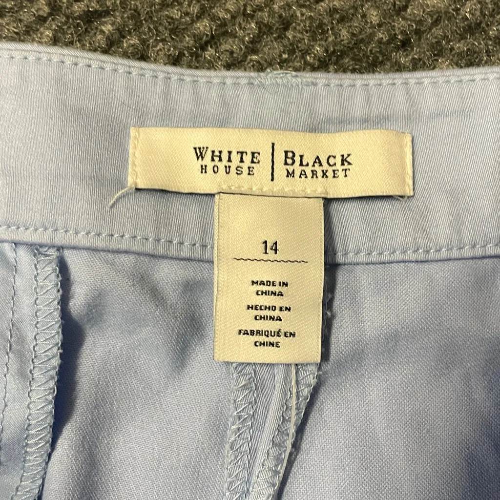 White House Black Market Light Blue Women's Bermudas NWOT Size 14 Chinos Preppy - Image 2