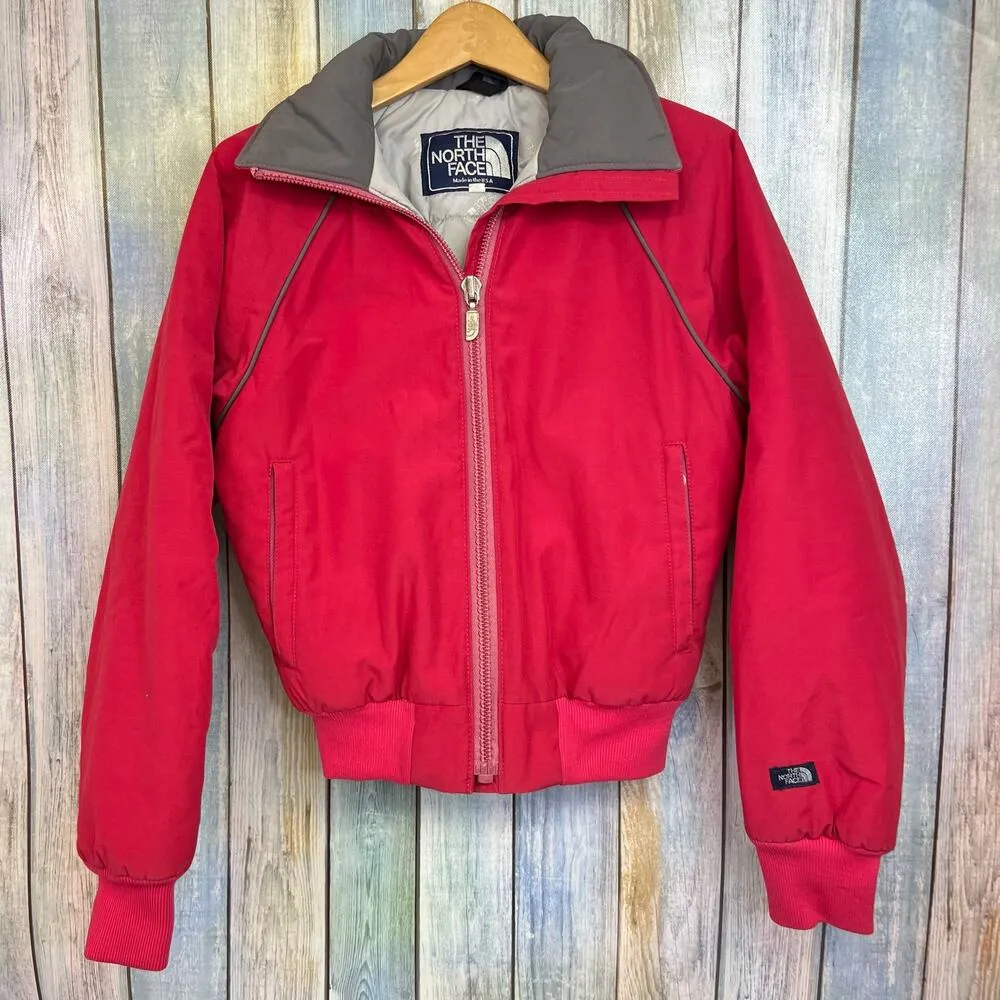 The North Face Vintage Coat Winter Ski Jacket Size 6 Pink Grey Made USA Retro - Image 2